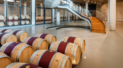 Beronia winery mixed oak barrels for wine aging