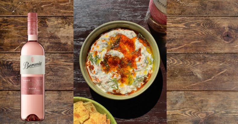 Beronia Rioja Rose, Salmon Dip & Crisps