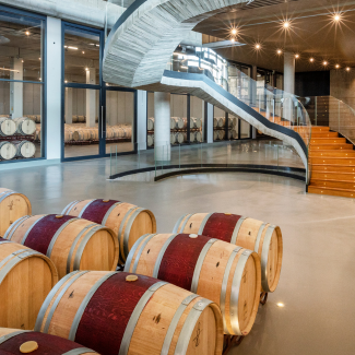 Beronia winery mixed oak barrels for wine aging 