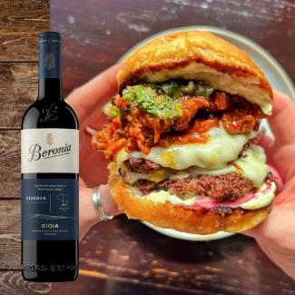 Lamb Burger and Beronia Rioja Reserva